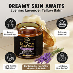 MAJU Tallow Honey Balm raw tallow texture visible for rich moisture