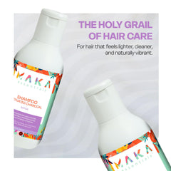 Maka Essentials deep nourishment ingredients closeup bottle for healthier shine