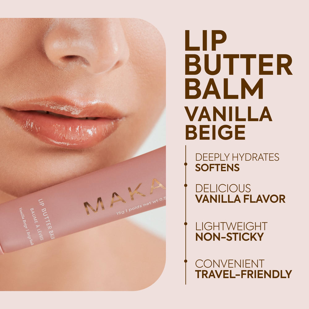 Makari lip butter swatch shows silky glide for easy daily application.