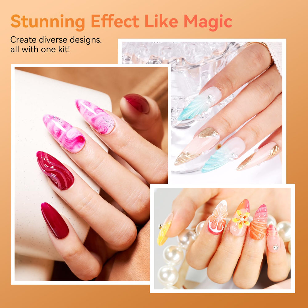 Makartt 3D Gel drawing-sculpting enables raised designs.