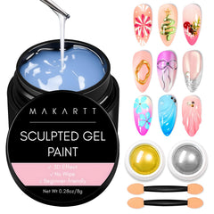 Makartt 3D gel nail art kit with clear sculpting gel for precise 3D designs