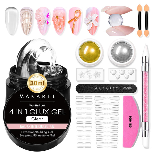 Makartt 3D sculpting gel kit 30g clear for versatile nail art.