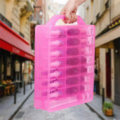 Makartt eight adjustable dividers per side customize slots for bottles and tools.