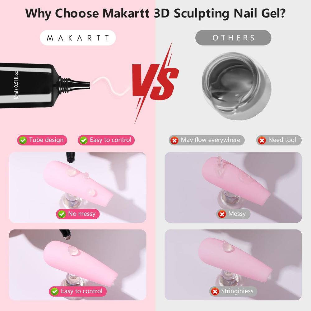 Makartt clear molding gel 15g for clean, sculpted nail bases.