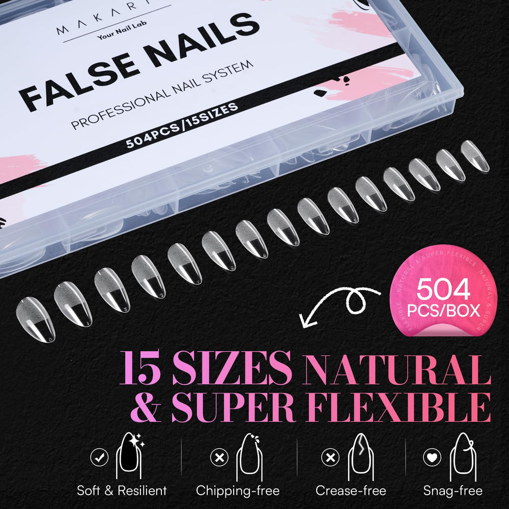 Makartt 15-size range fits most nails for reliable professional-looking results.