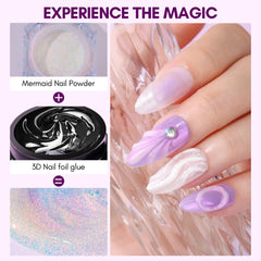 Makartt glue creates ripple foil texture for dynamic nails