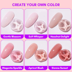 Makartt gel nail polish set milky white swatches for clean, elegant nails.