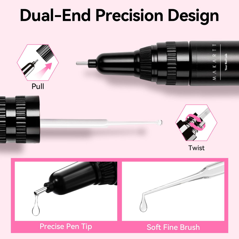 Makartt Glue Gel pen tip enables fine rhinestone placement on nails.