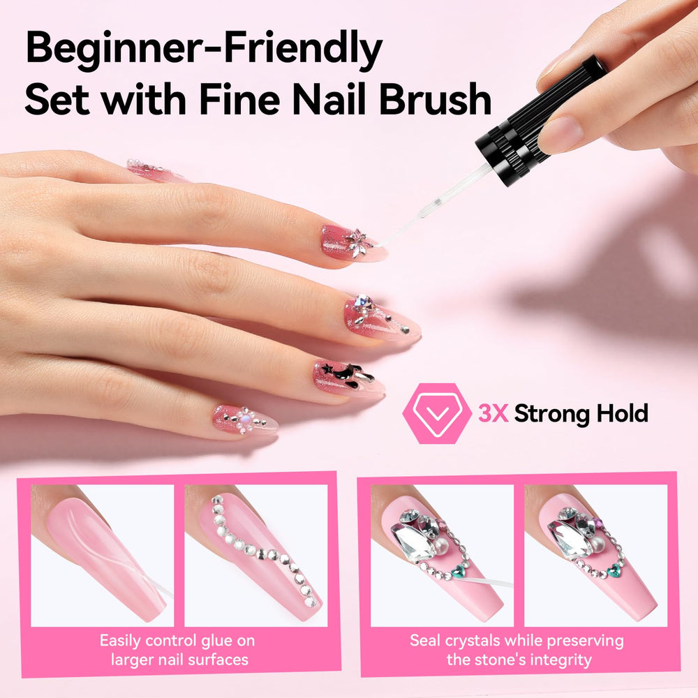 Makartt Nail charms and gems adhesive for long-lasting sparkle on nails.