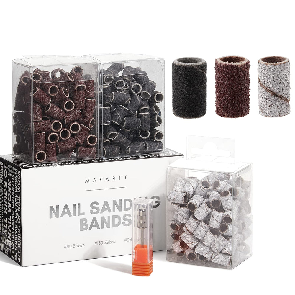 Makartt Nail Drill Bands 80 brown grit for efficient gel removal and shaping