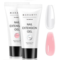 Makartt Poly Nail Gel Kit clear 50ml close-up, versatile base for extensions.