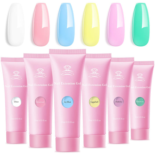 Makartt poly nail gel set pastel pink swatches for soft versatile nails