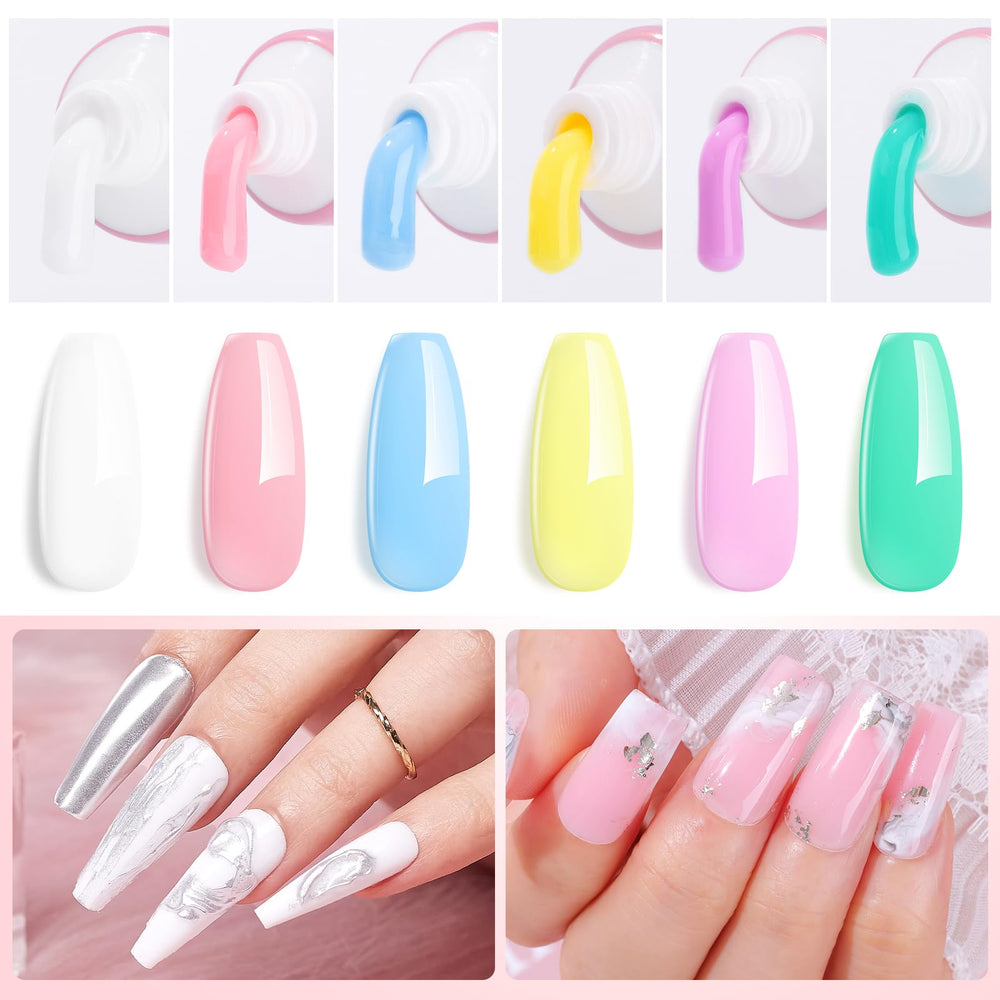 Makartt poly nail gel set pastel purple swatches for creative design