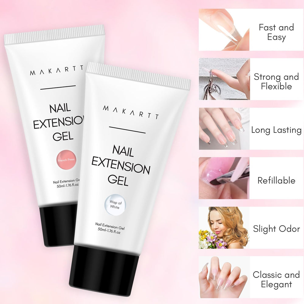 Makartt poly nail gel dual tubes for versatile gel nail art