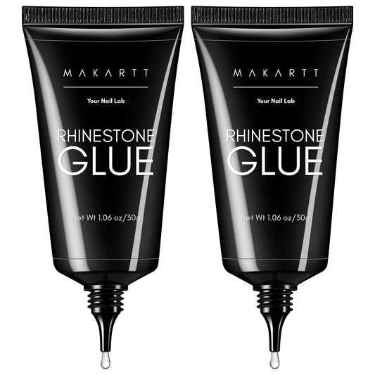 Makartt rhinestone glue 60ml bottle front for precise gem placement on nails.