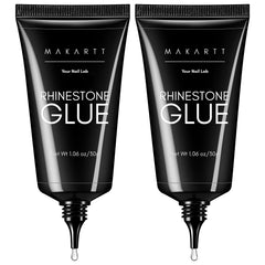Makartt rhinestone glue 60ml bottle front for precise gem placement on nails.