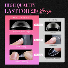 Makartt clear gel-like tips with crystal clarity for easy shaping.