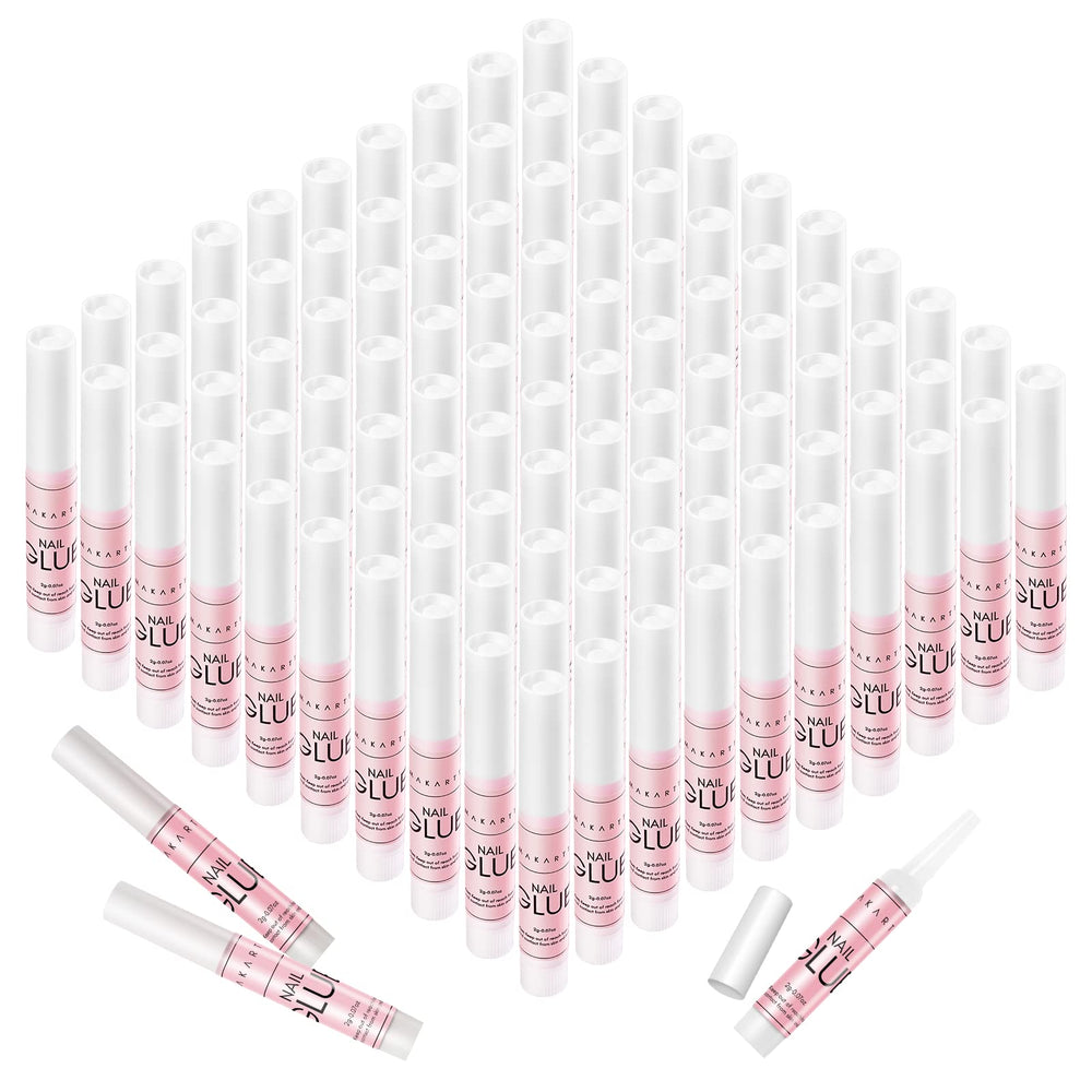 Makartt bulk-pack nail glue with 100 tubes for professional use.