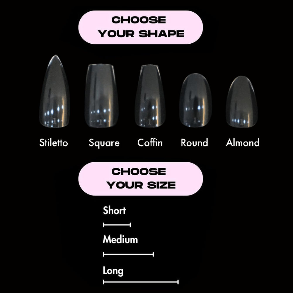 Clear GelFlex tips are lightweight yet durable for intricate nail art.