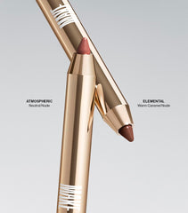 Lips with Equilibrium applied, showcasing defined line and all-over wear