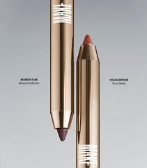 Rosy nude Equilibrium swatch showing versatile color for lips