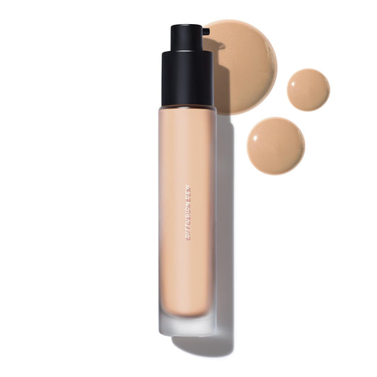 MAKE Beauty Diffusion Dew Skin Tint pump-top view for natural coverage.