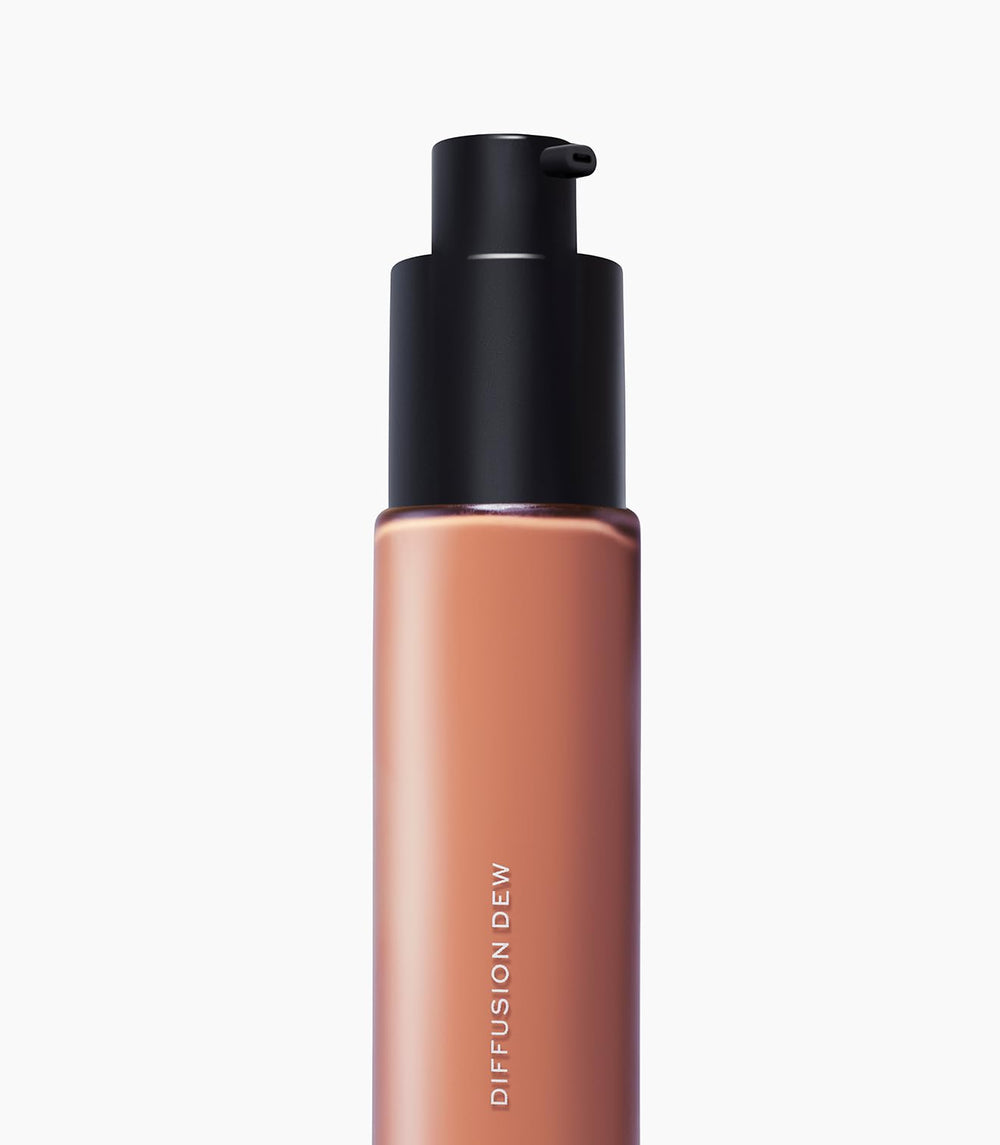 MAKE Beauty Diffusion Dew Skin Tint pump demonstrates smooth, lightweight application.