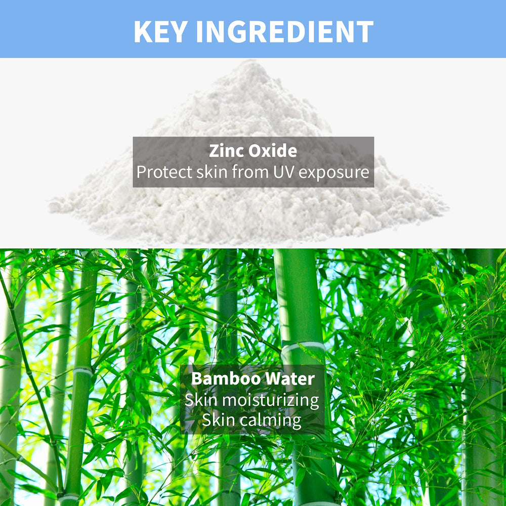 MAKEPREM UVA UVB Defense bamboo water calamine soothing ingredients.