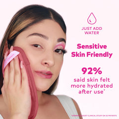 MakeUp Eraser exfoliation side close-up hints at skin-refreshing exfoliation.
