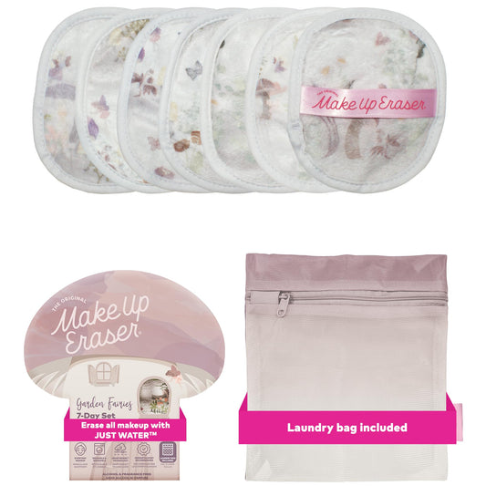 MakeUp Eraser Garden Fairies 7Day Set packaging shown, sustainable alternative to disposable wipes