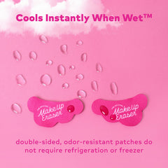 Close-up of Mission Hydroactive Technology in MakeUp Eraser patches delivering cooling hydration.