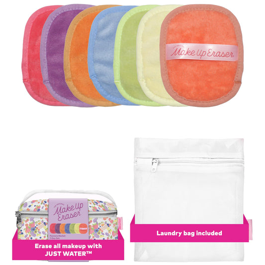 MakeUp Eraser Original 7-Day Set pack shot of reusable makeup removal cloths for all skin types
