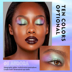 Maki Yika glitter liquid eyeshadow precise swatch application example