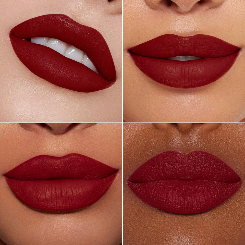 MAKI YIKA orange lipstick swatch reveals vibrant color with effortless coverage.