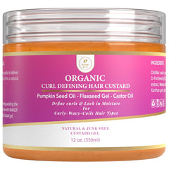 MAKOF BEAUTY Curls Defining Custard bottle demonstrates flexible hold for defined curls.