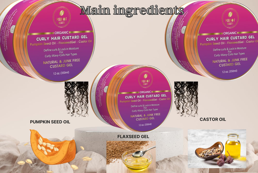 MAKOF BEAUTY Curls Defining Custard in hand shows smooth application and even distribution.