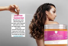 MAKOF BEAUTY Curls Defining Custard closeup highlights soft texture and curl separation.