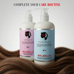 MALBELLA salon-use setup suggesting everyday gentle cleanse for dry hair.