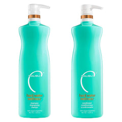 Malibu C Hard Water Wash bottle showing detox formula for mineral reduction and shine