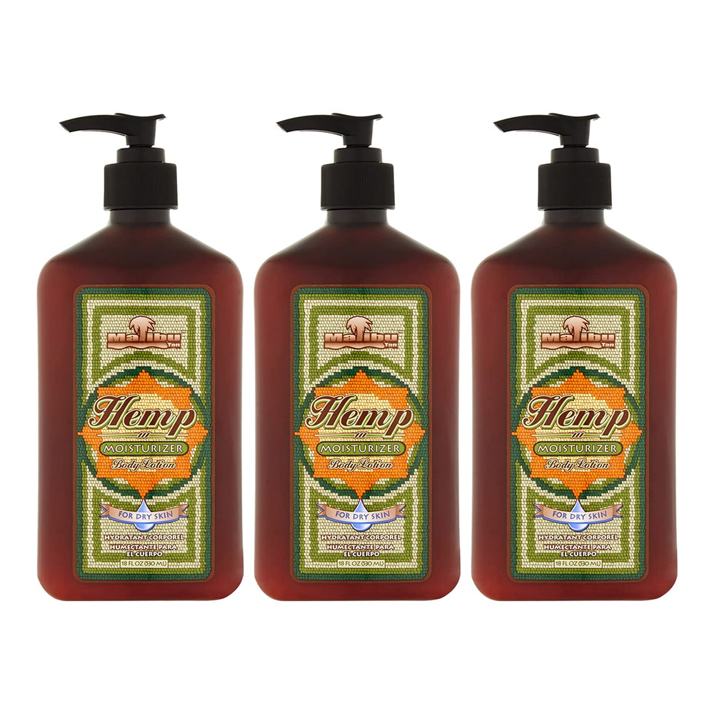 Malibu Tan hemp body lotion bottle for daily hydrating nourishment