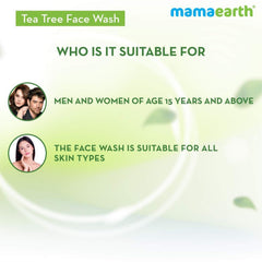 Natural ingredients like tea tree and neem in Mamaearth Face Wash.