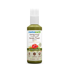 Mamaearth Kerala Thaali Hair Oil bottle with hibiscus for nourishing hair
