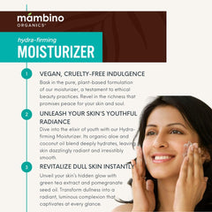 Mambino Organics Hydra-Firming swatch demonstrates lightweight, non-greasy absorption.