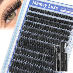 Mamzy Luxe Fluffy Lash Clusters Kit 60D bundle enables at-home DIY glam upgrade.