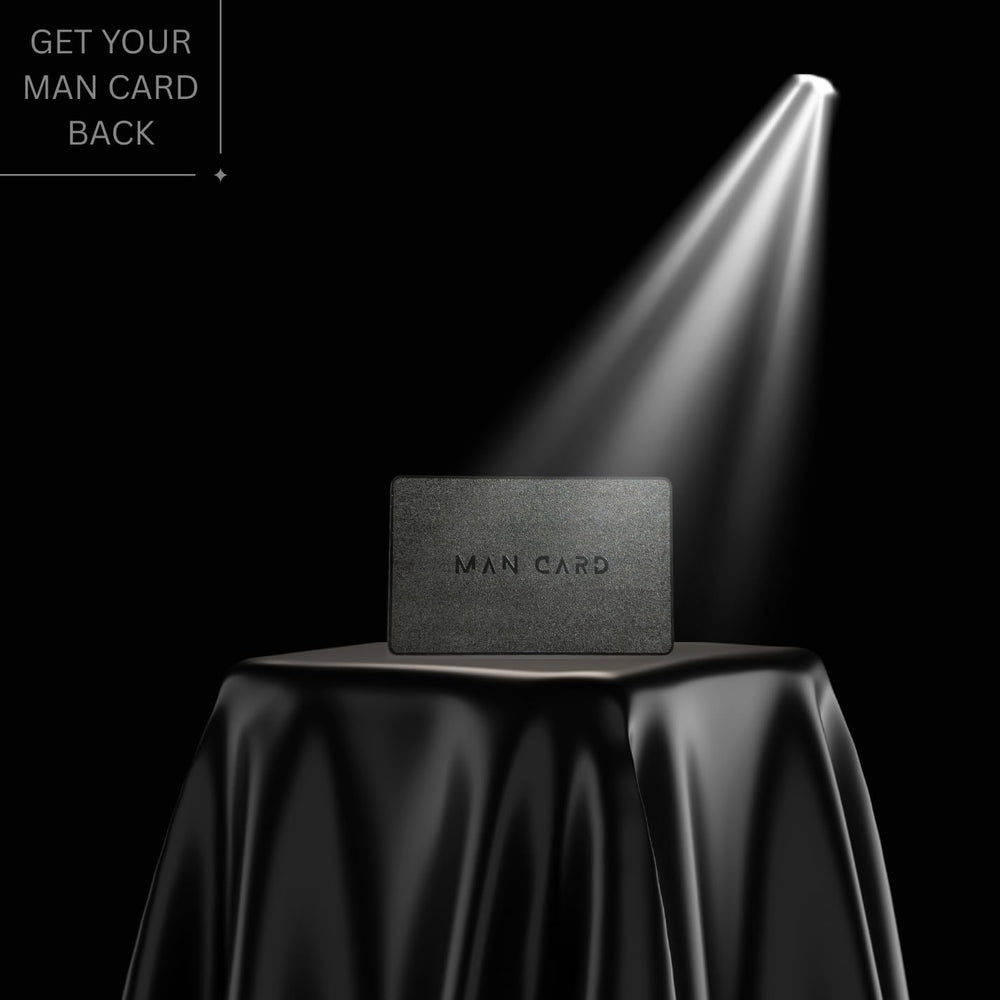 Man Essentials rugged packaging and cap designed for on-the-go grooming.