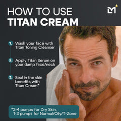 Titan Cream texture swatch reveals a light, non greasy hydration.