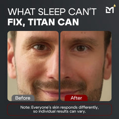 Close-up of Titan Eye Cream ingredients blend with peptides and herbs