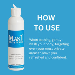 Man1 Packaging close-up with USA-made labeling signals quality.