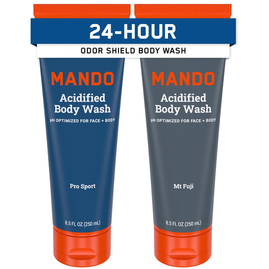Mando Pro Sport bottle with citrus scent and 24-hour odor control.