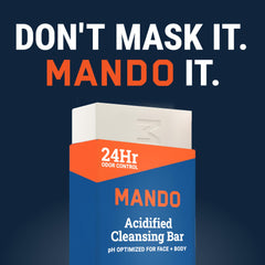Mando Acidified Cleansing Bar features triple milling for durable, luxurious bar.